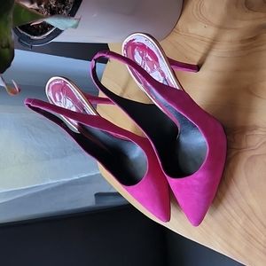 Brian Atwood Vixen Suede Slingback Pump Size 7.5